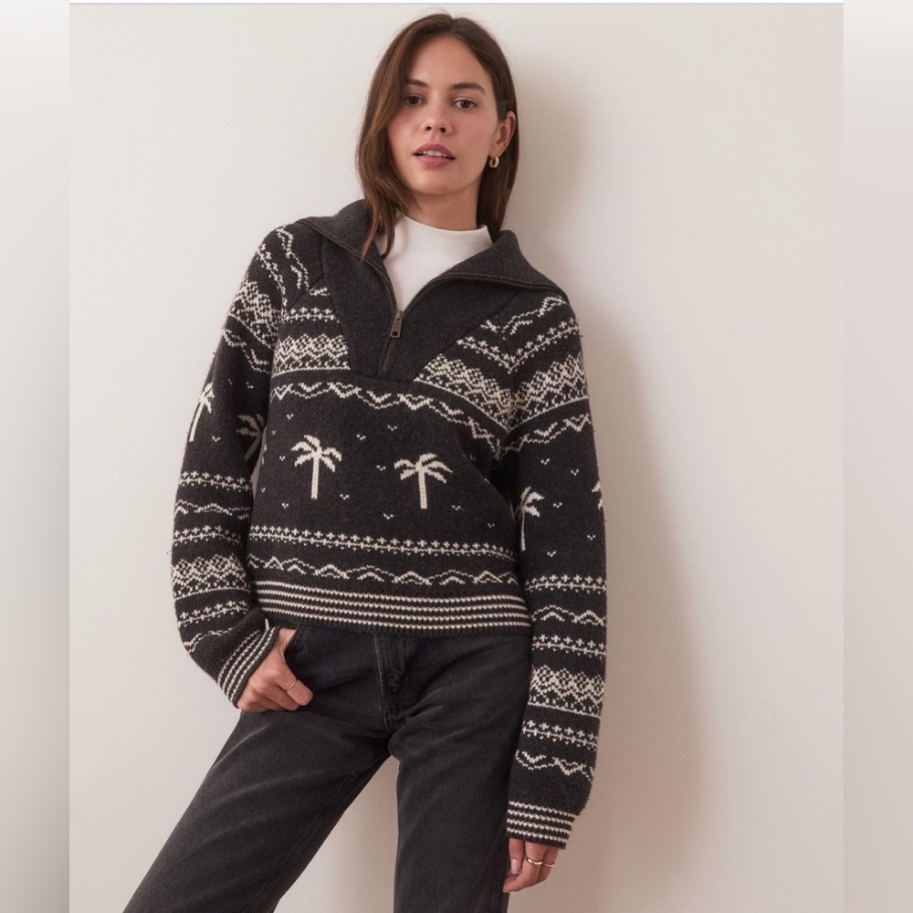 Marine Layer Archive Whitney Quarter Zip Sweater
